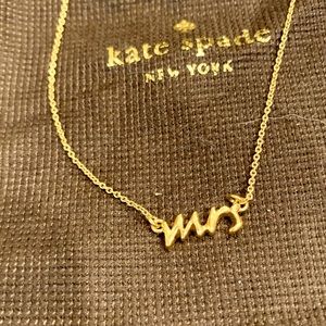Kate Spade "mrs" gold necklace